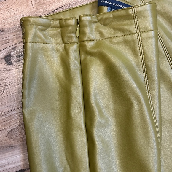 French Connection Olive Faux-Leather Mini-Skirt - Picture 8 of 9